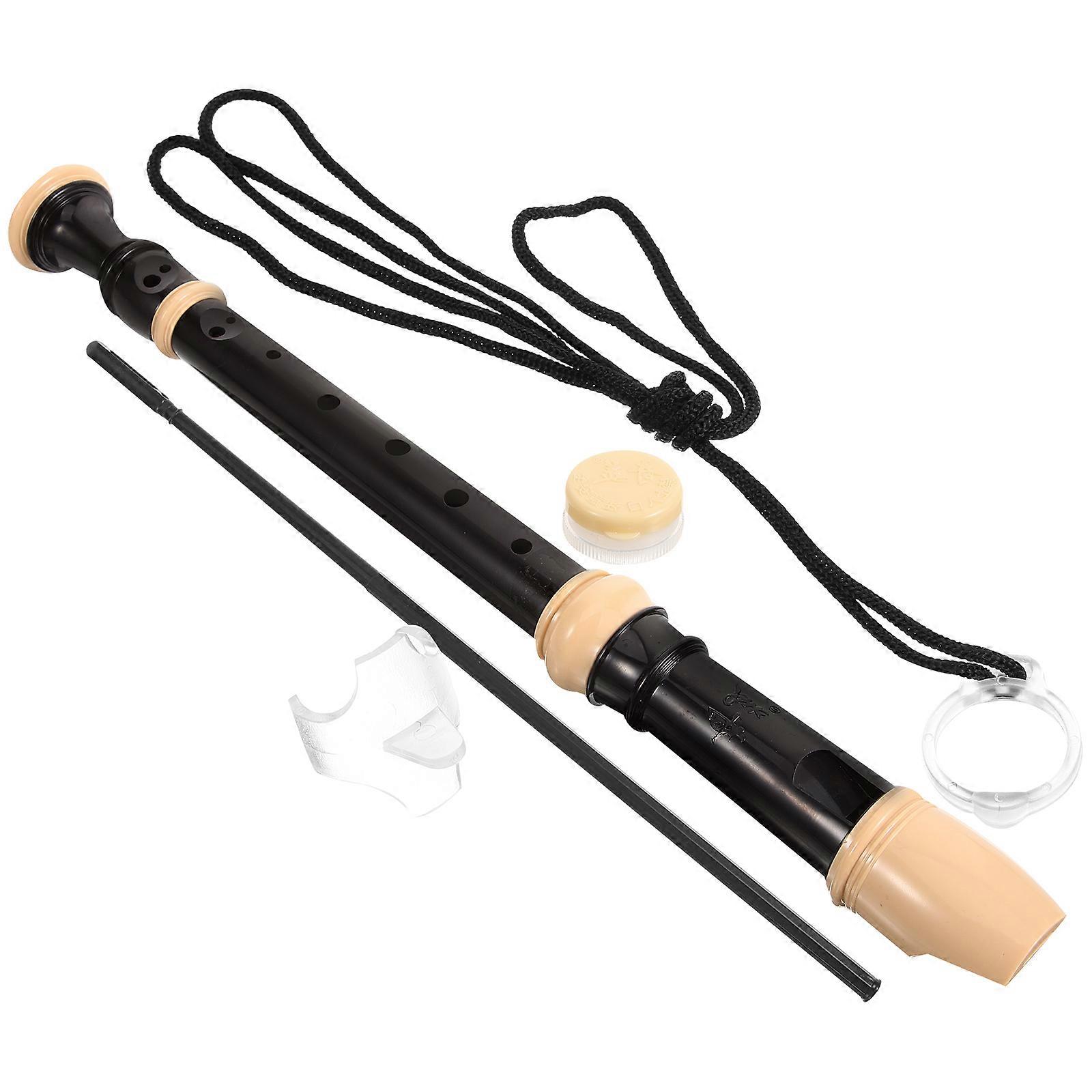 1 Set Kids Recorder Instrument 8 Hole Soprano Beginner Plastic Recorder with Clean Rod and Carrying Bag