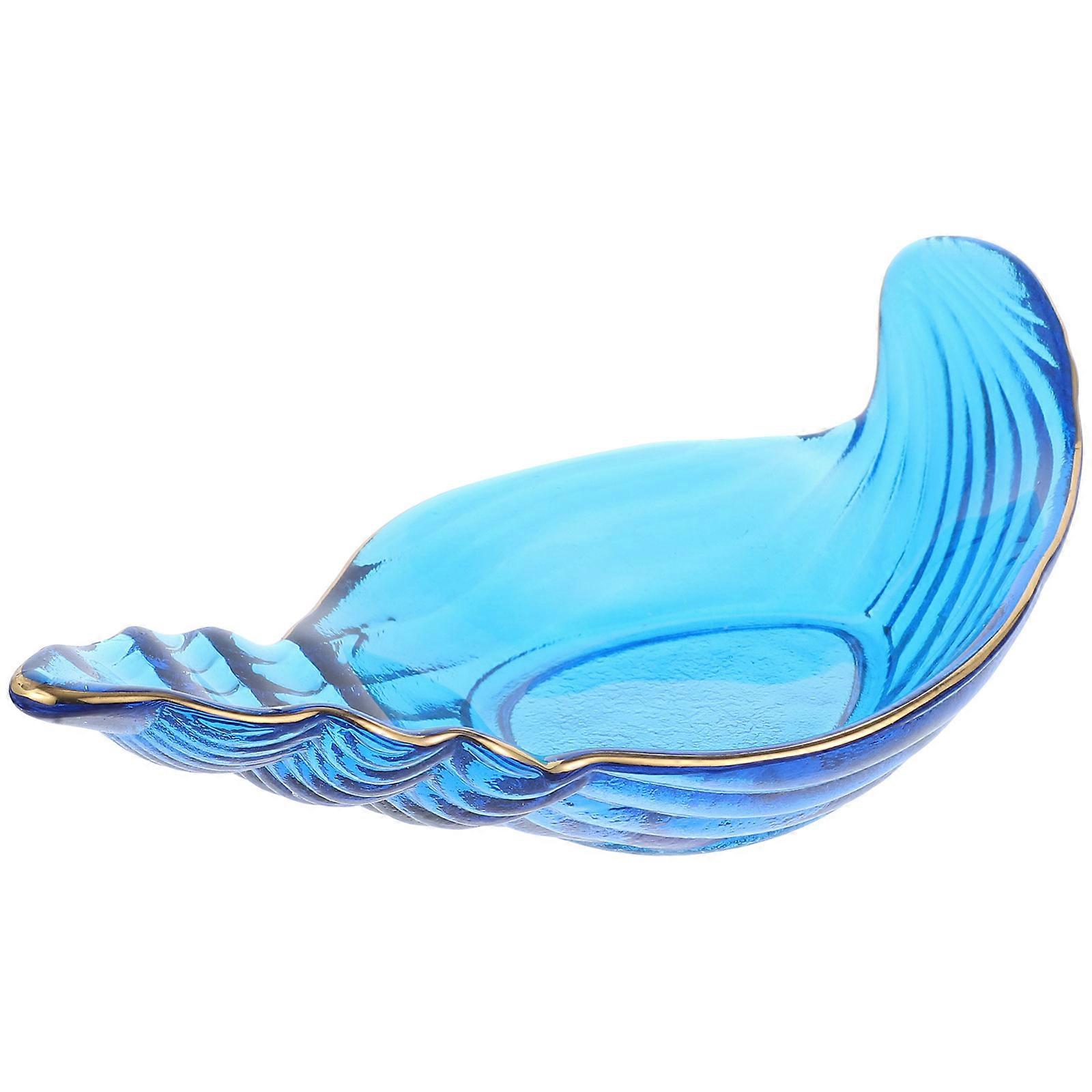 طبق وجبات خفيفة زجاجي شفاف على شكل محارة على شكل محيط للمقبلات والحلويات والحلوى - صينية تقديم متينة ومتعددة الاستخدامات للحفلات