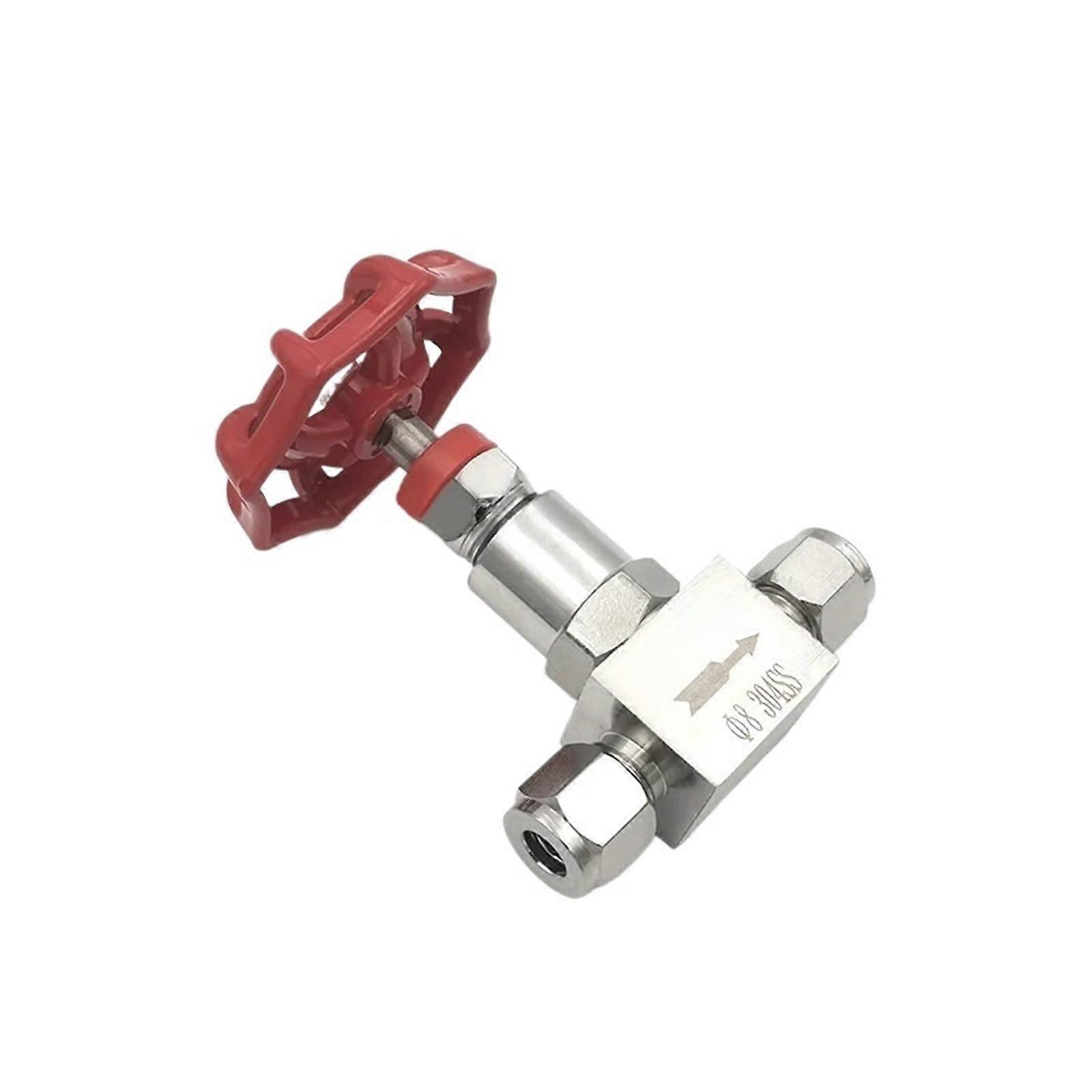 Needle Valve Stainless Steel 304 OD 8mm for Fluid Control, High Precision, Durable Design, Industrial Applications