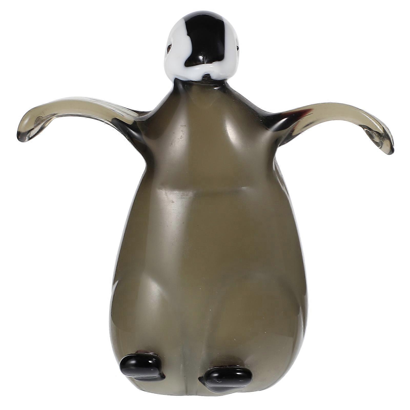 Realistic Penguin Figurines Seaside Ornaments Glass Material Photo Prop 1Pack