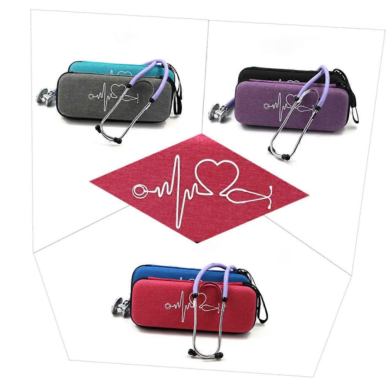 Stethoscope Case Litsh Shockproof Dark Blue With Inner Mesh Pocket