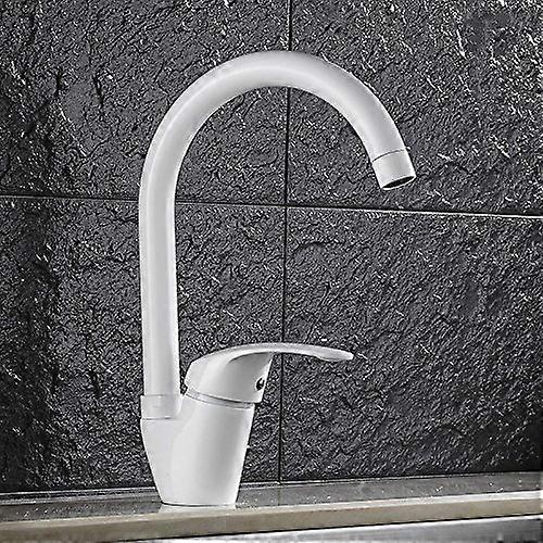 Single Hole Black Kitchen Faucet (Bianco) White