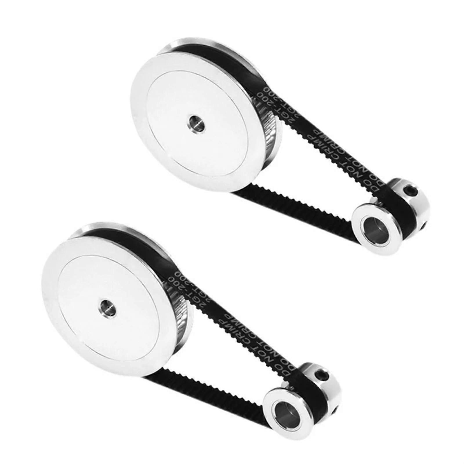 GT2 Timing Pulley, 20 And 60 Teeth, 5 Mm Bore, Aluminum, 200 Mm Length, 6 Mm Width, Belt Reduction, 1 Pc Set