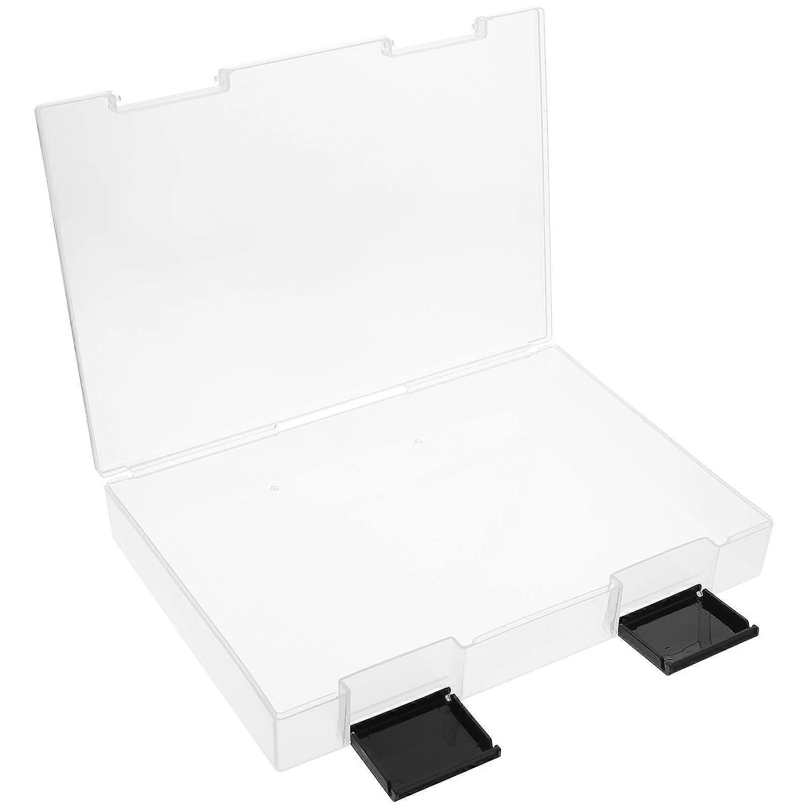 مكتب منظم المستندات صندوق تخزين مستطيل تصميم بسيط شفاف لتنظيم الملفات 1 قطعة