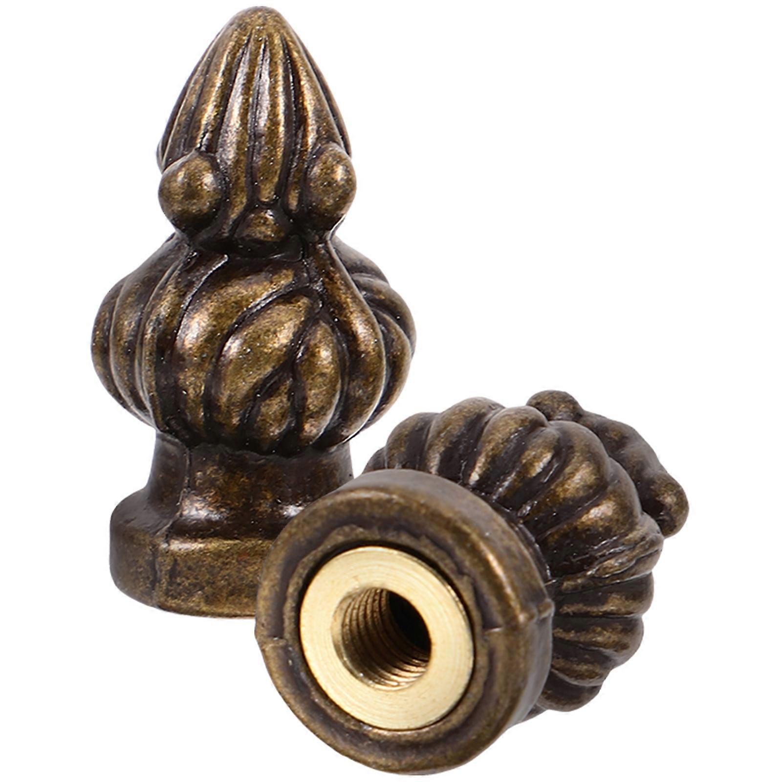 Classic Lamp Knobs Decorative Copper Finials for Table and Floor Lamps Light Brown 2 Pieces