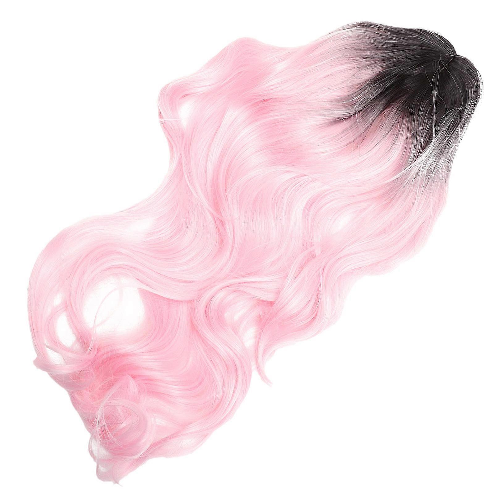 Pink Long Curly Wig for Women Made of High Temperature for Decor and Various Occasions 26 inches