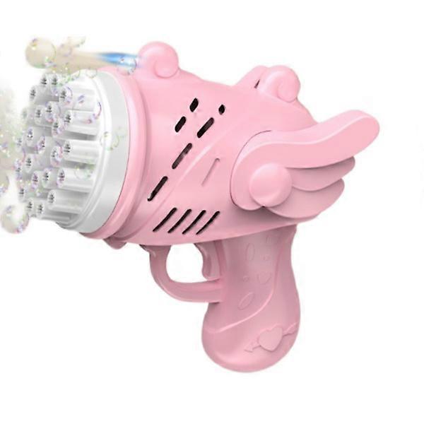 Manual blowing bubble toys for children with 23-hole bubble machine (pink light version one bag)