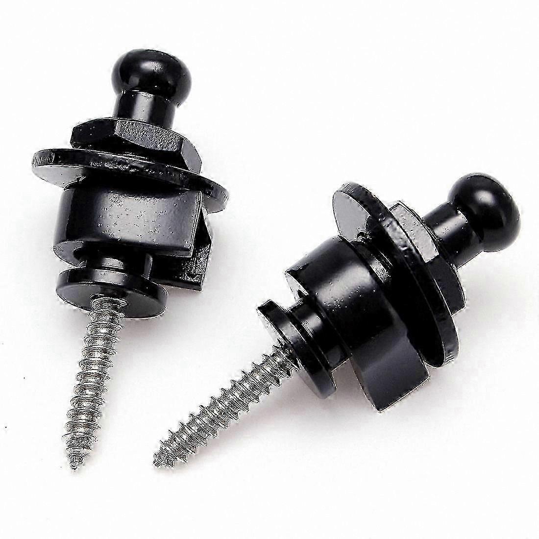 2-Pack Guitar Strap Locks with Belt Buckle End Buttons for Secure Instrument Attachment