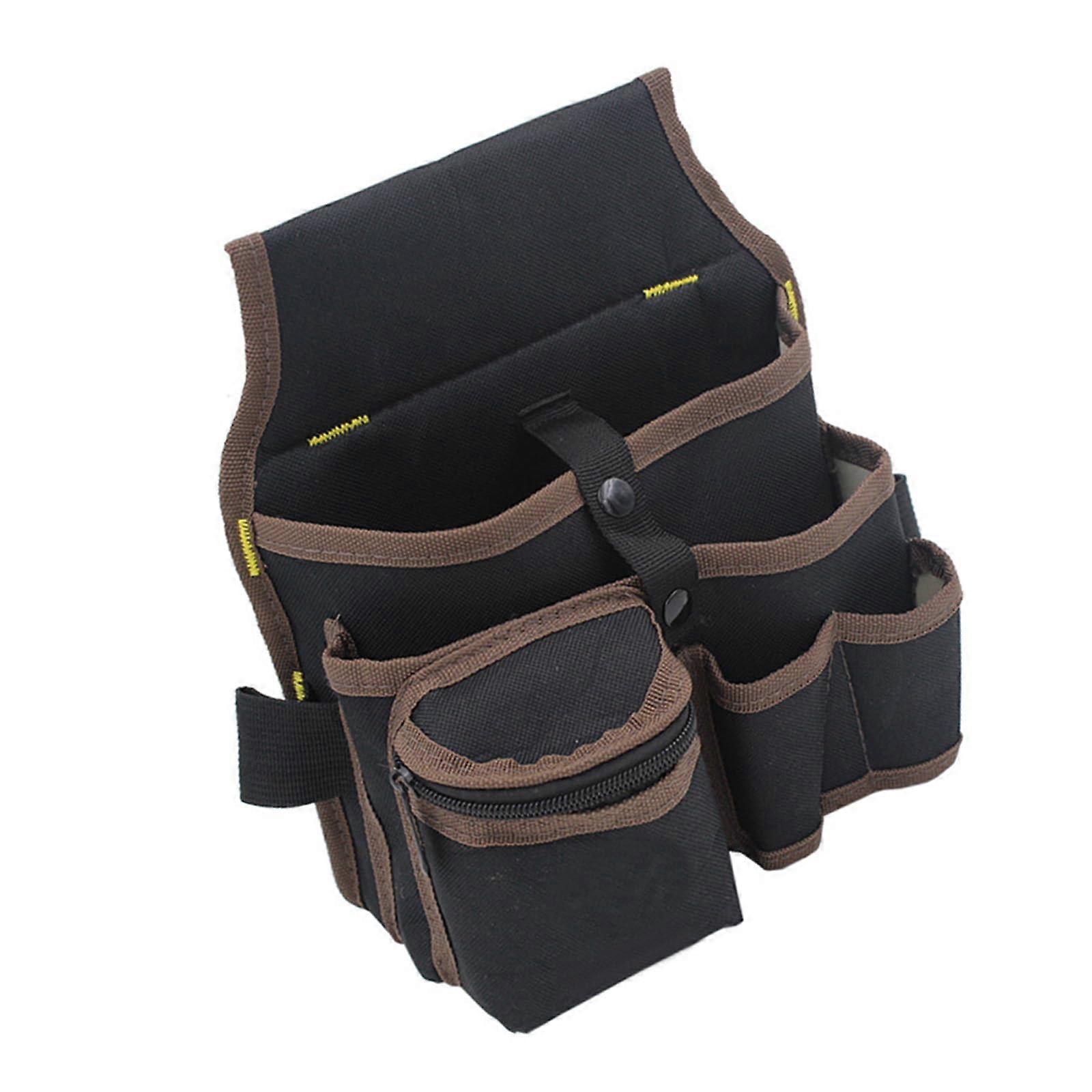 Tool Pouches For Electricians, Multi-Pocket Tool Belt, Mounting Pouches, Organizer Pouches, Brown Edges