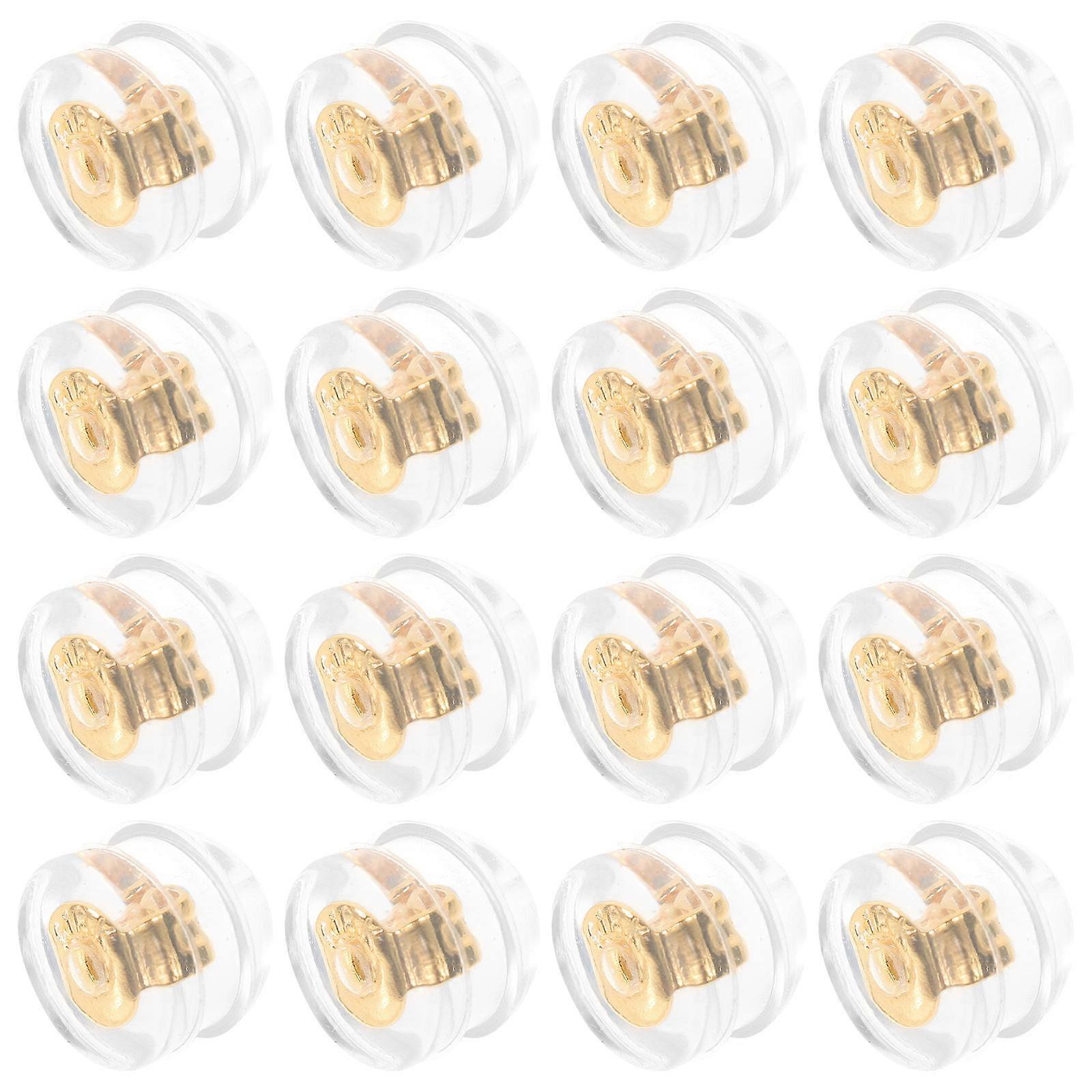 Silicone Earring Backs 50pcs Transparent Flat Locking Stud Earring Backs for DIY Accessories Hypoallergenic Replacements
