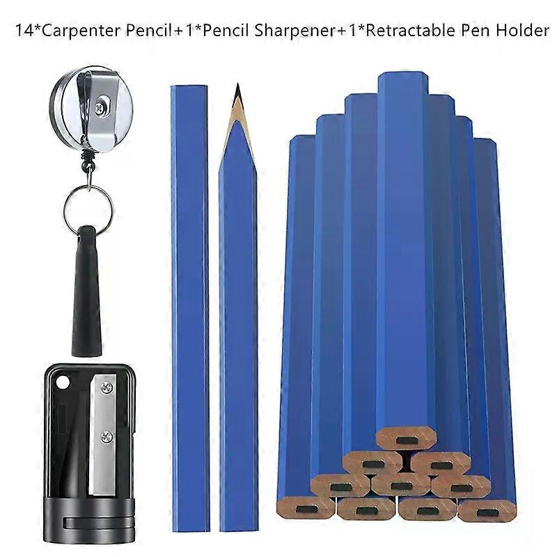 Mechanical Carpenter Pencil with Sharpening Kit Marker Filling Marking Tool Automatic Pencil Marker Marking Woodworking Tool