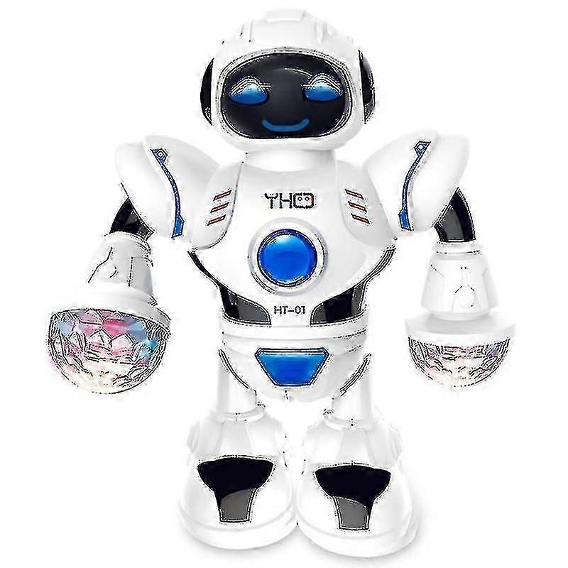 Children's interactive dancing robot toys, Plastic material, With flashing lights and music, Dimensions approximately 22x19.5x8cm