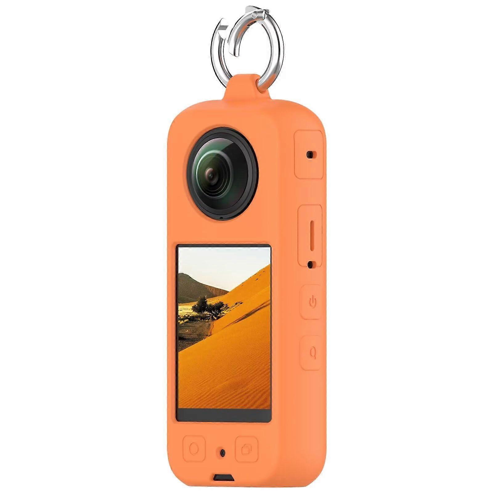 Insta 360 X4 Orange Soft Silicone Protective Case, ScratchResistant, Compatible with Insta 360 X4 Camera