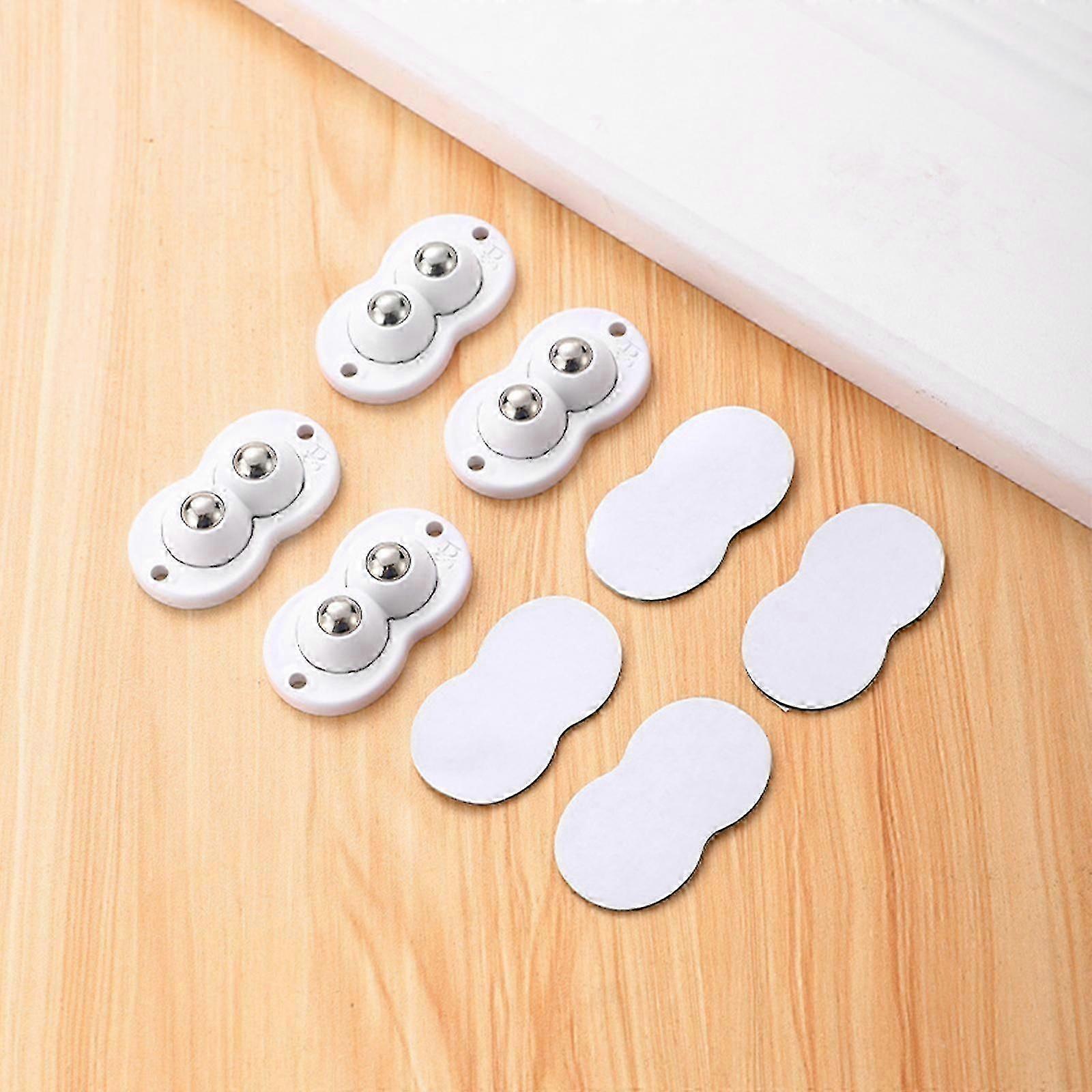 4Pcs Self Adhesive Mini Caster Wheels Mini Fixed Wheels Caster, Paste Mini Swivel Wheels 360 Degree Rotation Sticky Pulley
