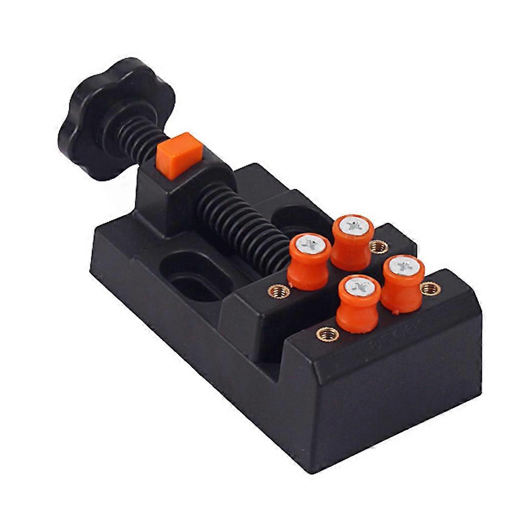 Mini Drill Press Vise Clamp for Fixing Jewelry Watch Hobby Tools with Adjustable Jaws Bench Black