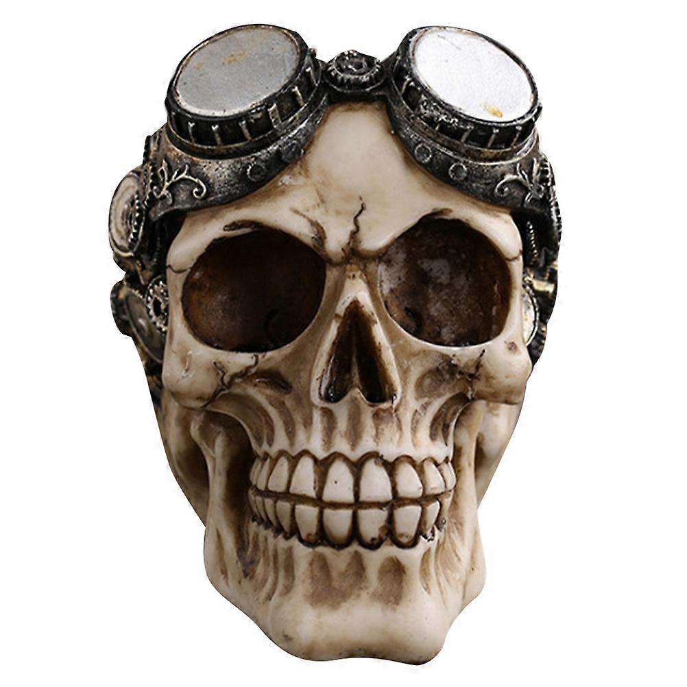 Resin Skull Decoration Props For Halloween Enthusiasts Assorted Color Skull Shape 1Pcs