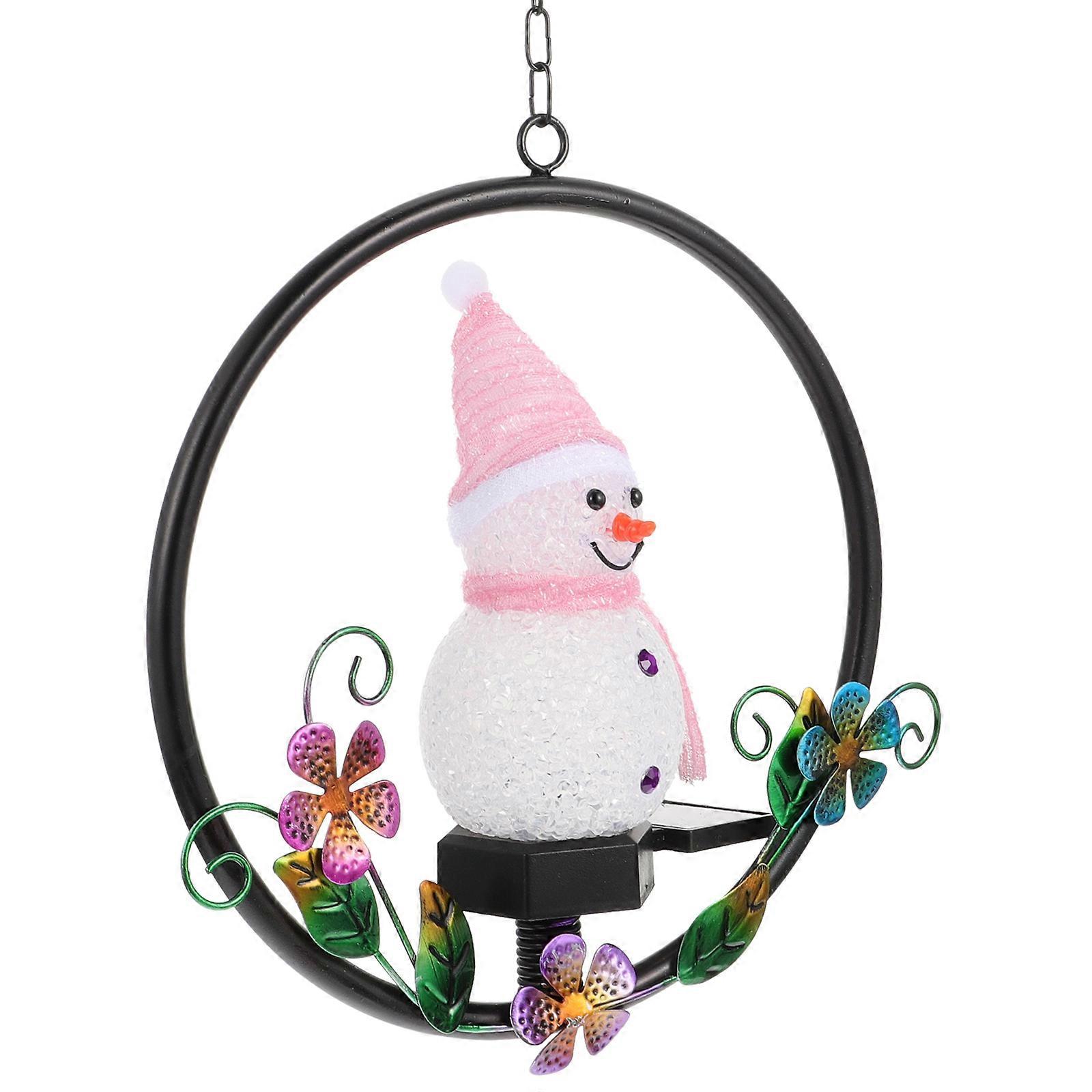 Pink Solar Powered LED Light for Decoration in Garden and Courtyard Made of Iron and Resin, 1pc