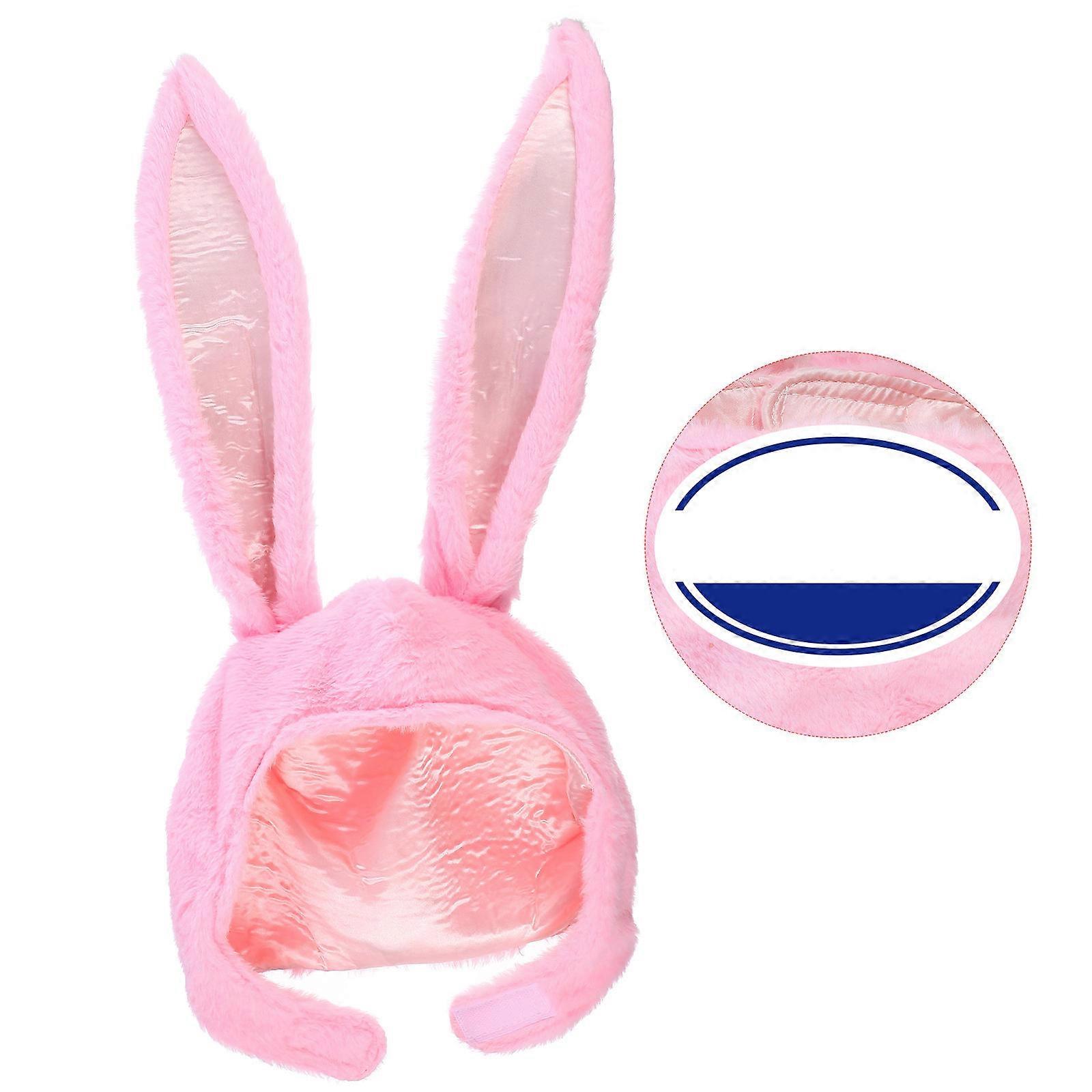 Pink Bunny Ears Hat with 3D Plush Design for Kids and Adults to Wear at Parties Easter Events Photo Props