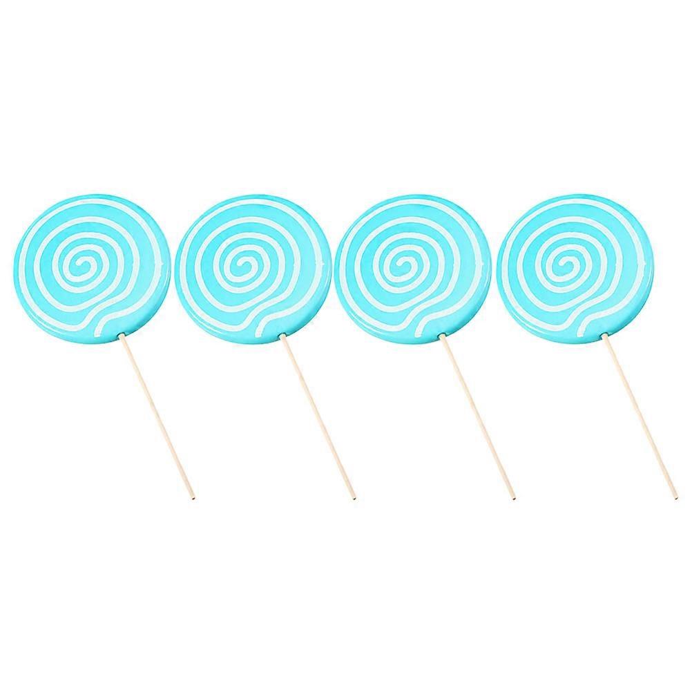 4pcs Large Lollipop Props Blue Decorative Photo Booth Candy Models For Party Wedding Photography Realistic Design Fine Craftsmanship