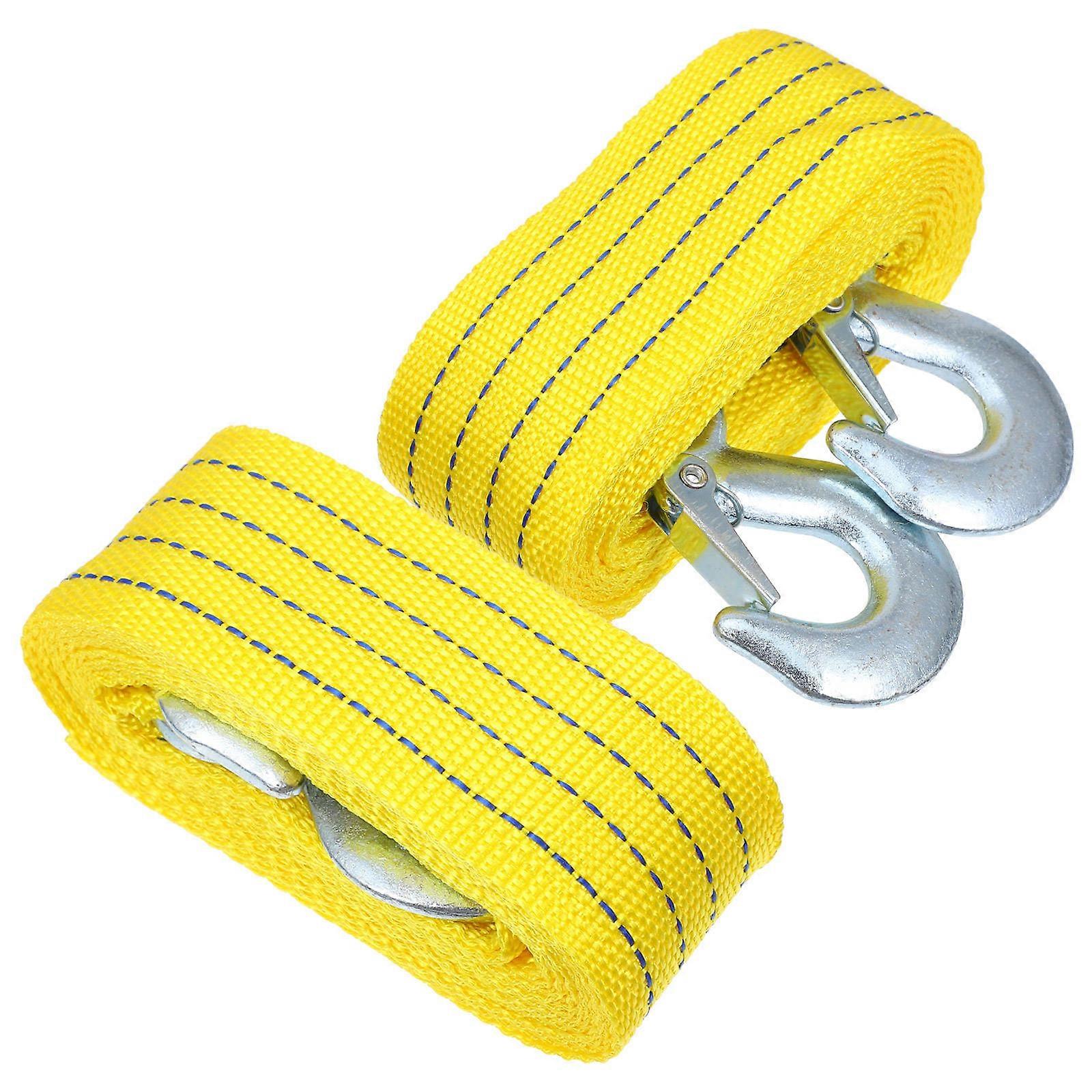 Heavy Duty Towing Rope Kit with Hooks – Portable High Strength Tow Straps for Trucks and Vehicles – Enhanced Traction and Durable Design