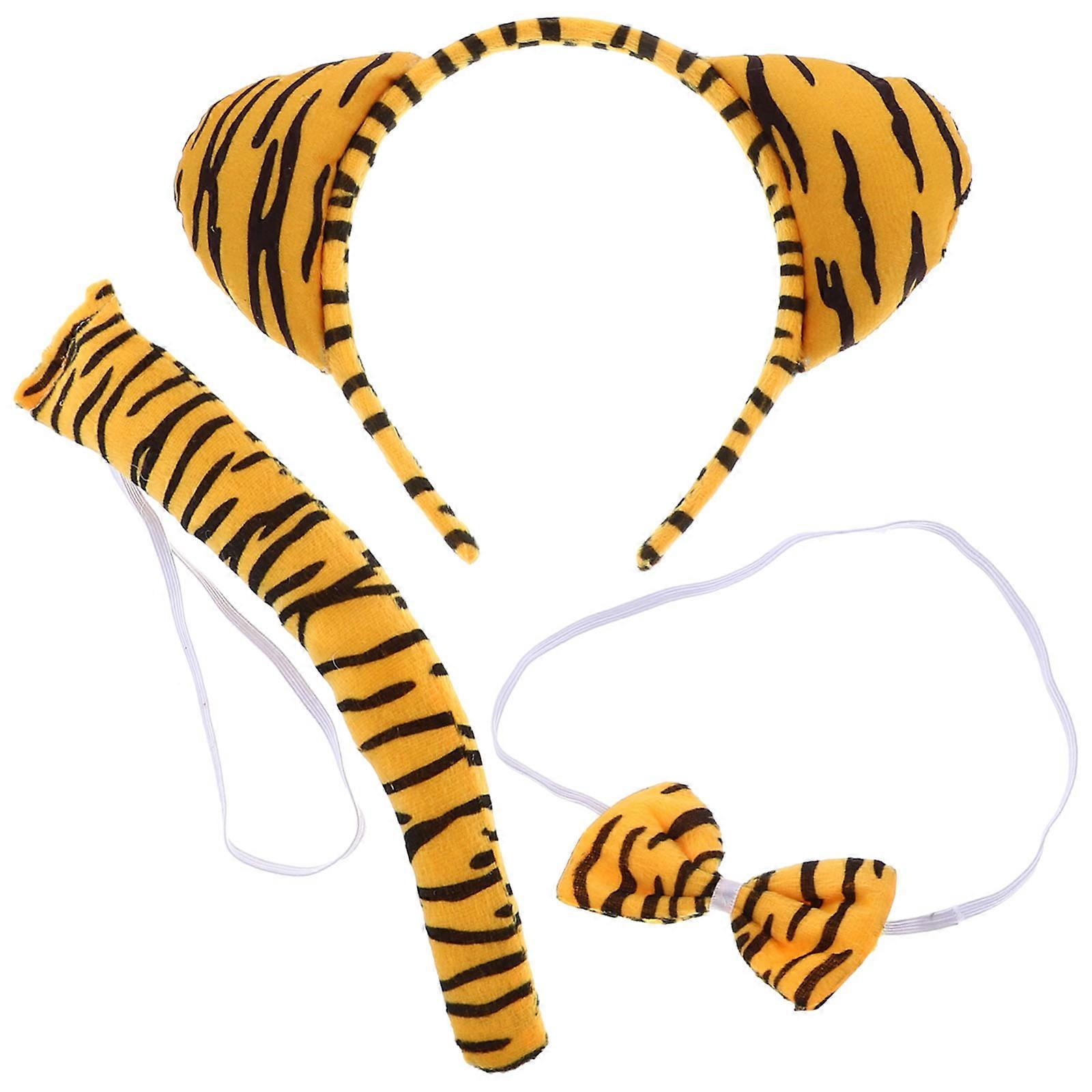 Cartoon Tiger Costume Accessories Including Ear Hairband And Small Tail Perfect For Cosplay And Children's Day Celebrations 1 Set