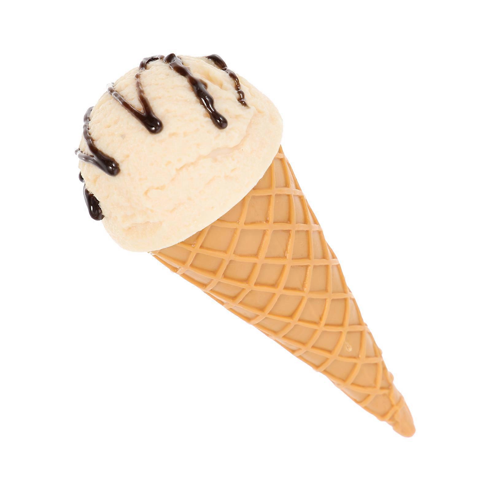 Lightweight Realistic Artificial Ice Cream Cone Model Display Prop for Role Play, Shop Decoration, and Educational Use