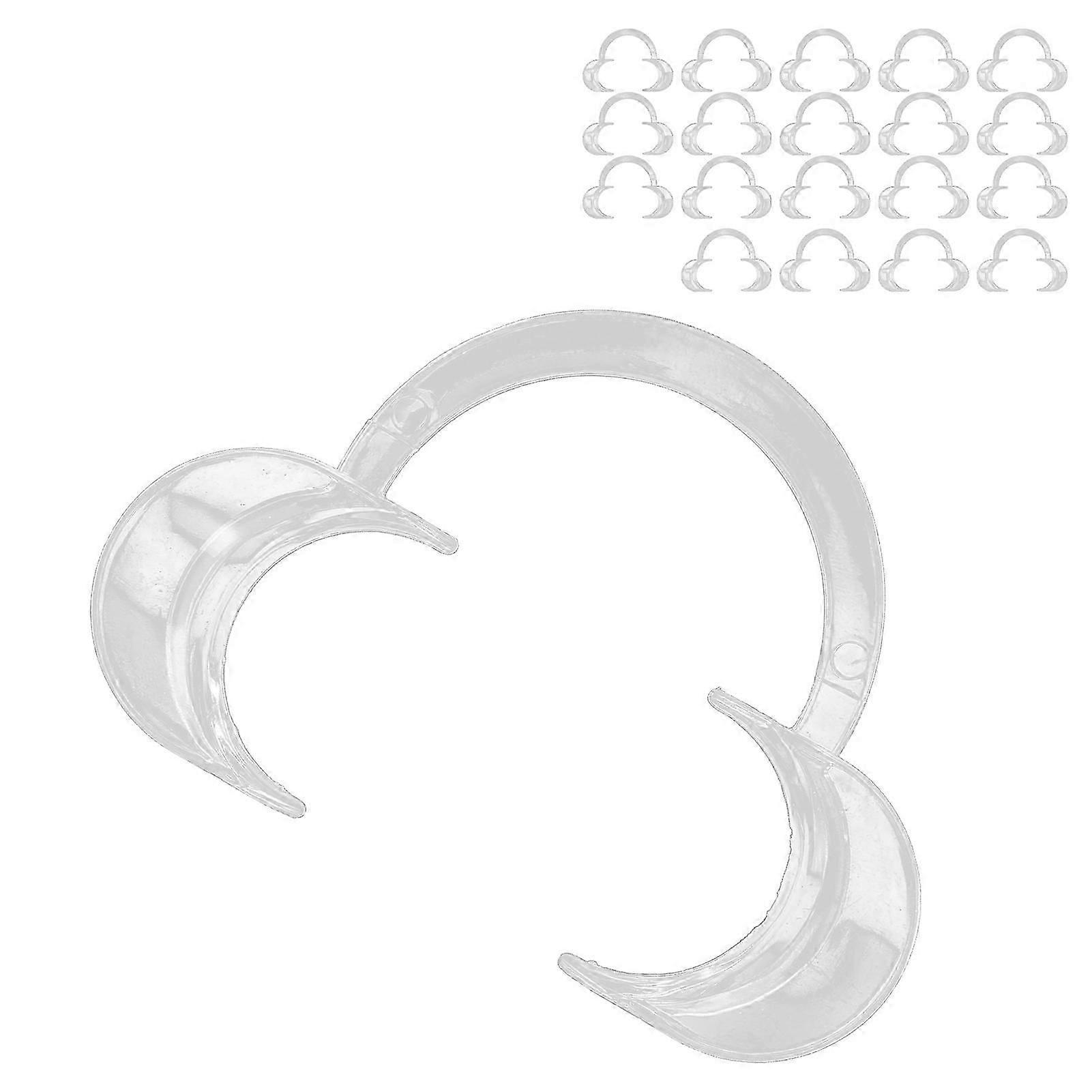 20pcs使い捨てリップチークリトラクター透明CShape歯ホワイトニング口オープナー(L)