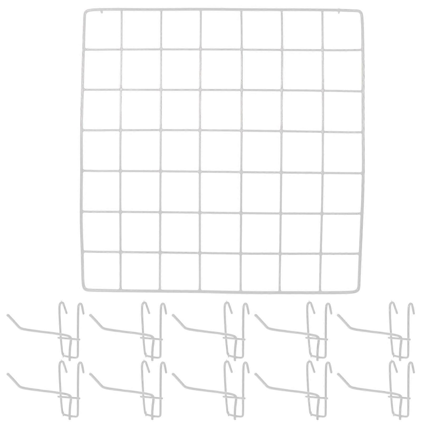 Multifunctional Wall Grid Panel Display Holder For Retail Space Living Room 35x35 Square Shape Iron Material