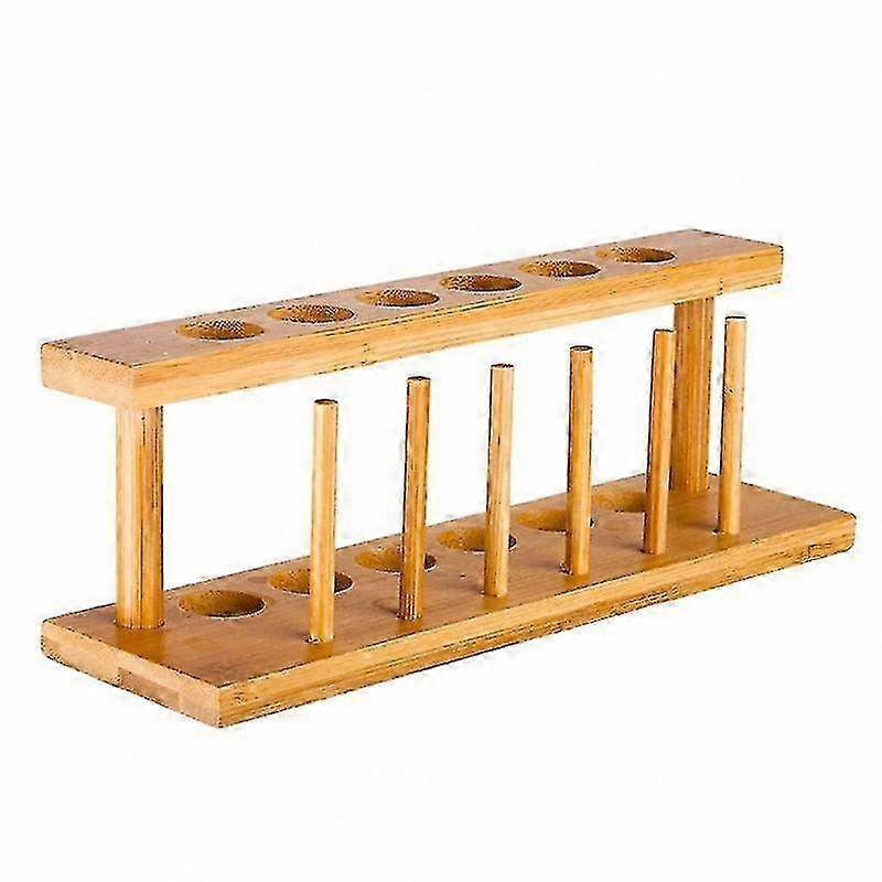 Natural Wooden Test Tube Rack for Cocktail Creations - Versatile and Functional Utility Stand