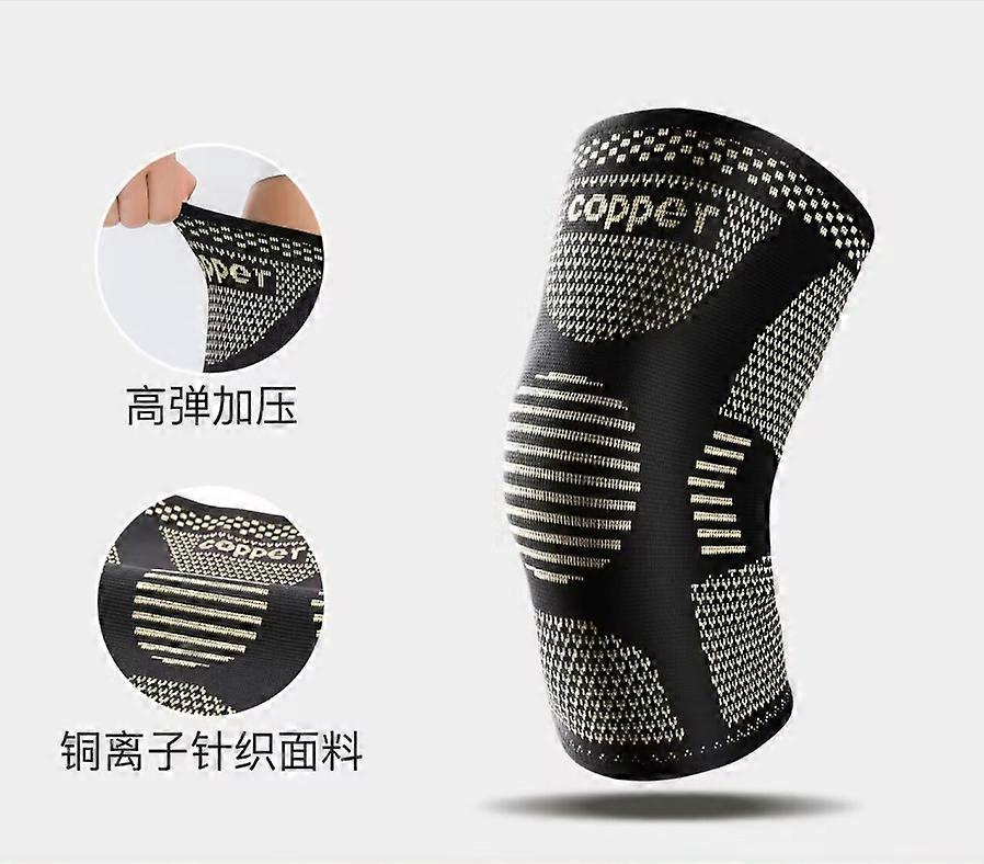 Copper Fiber Knitted Knee Brace for Basketball Running, Compression Support for Joint Protection