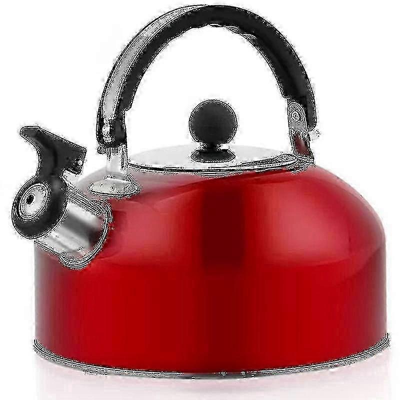 Gasspis Vattenkokare 3L Visslande rostfritt stål (röd) TroveMart