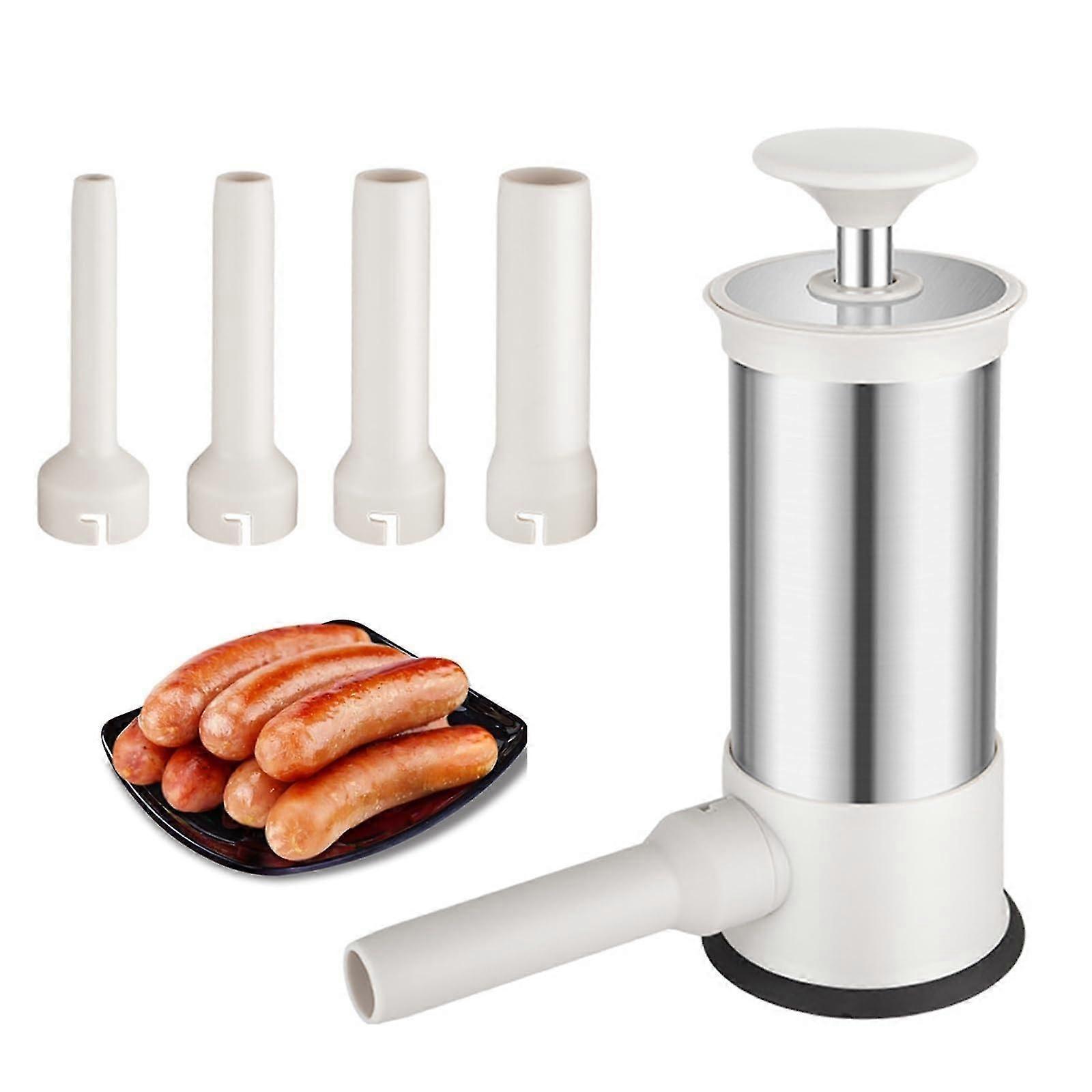 Sausage Stuffer, Kitchen Homemade Sausage Machine with 4 Stuffing Tubes, Vertical Sausage Maker Fast Sausage Filling