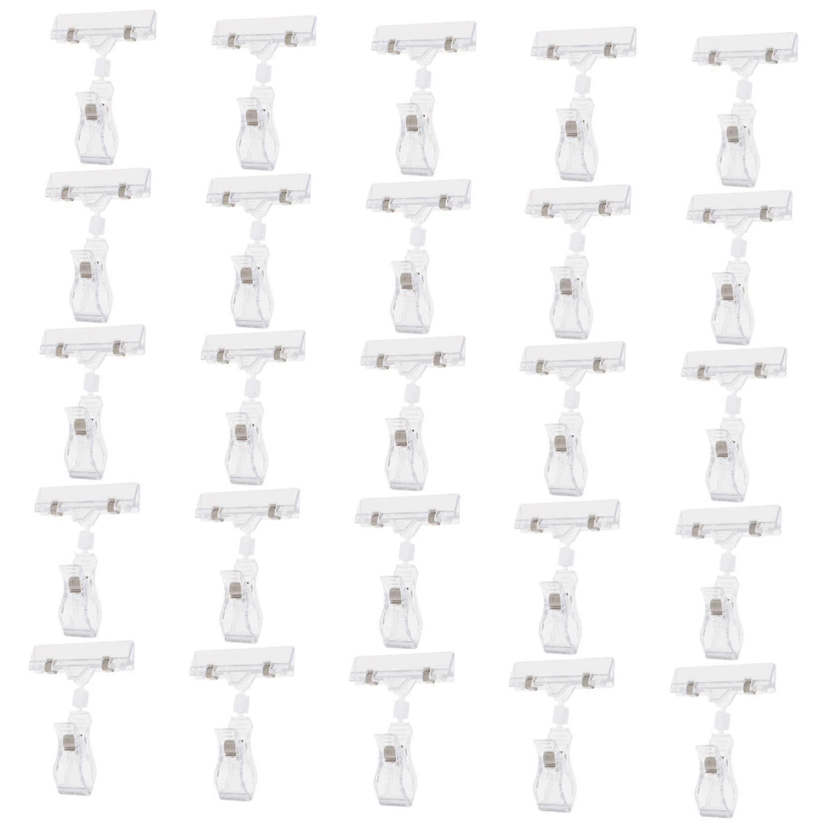 25 Pieces Rotating Label Holder Clips Durable Tag Holders for Retail and Exhibitions Flexible Design for Versatile Applications