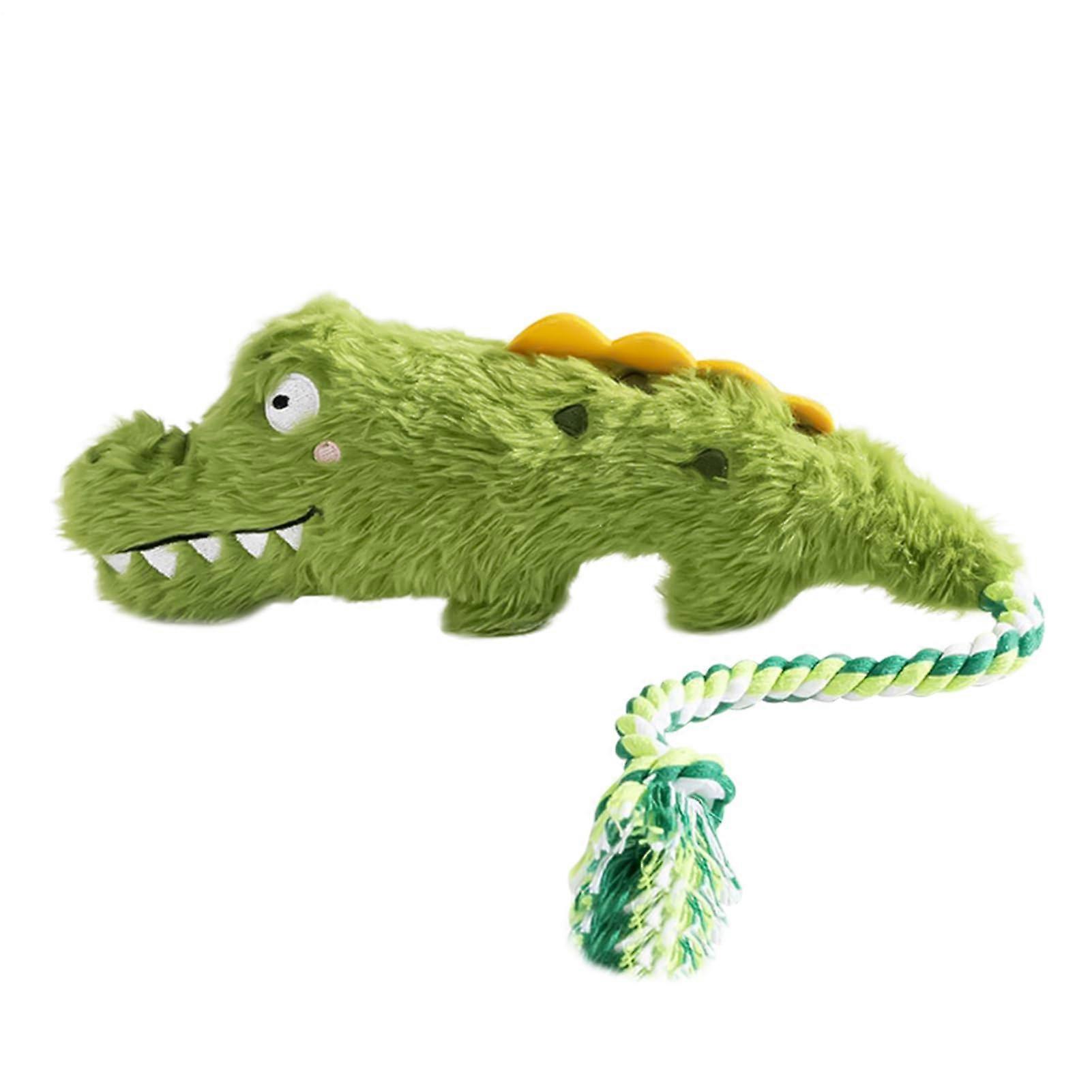 Plush Dog Toy with Squeaker, Crocodile Design Soft Chew Material for Dental Care