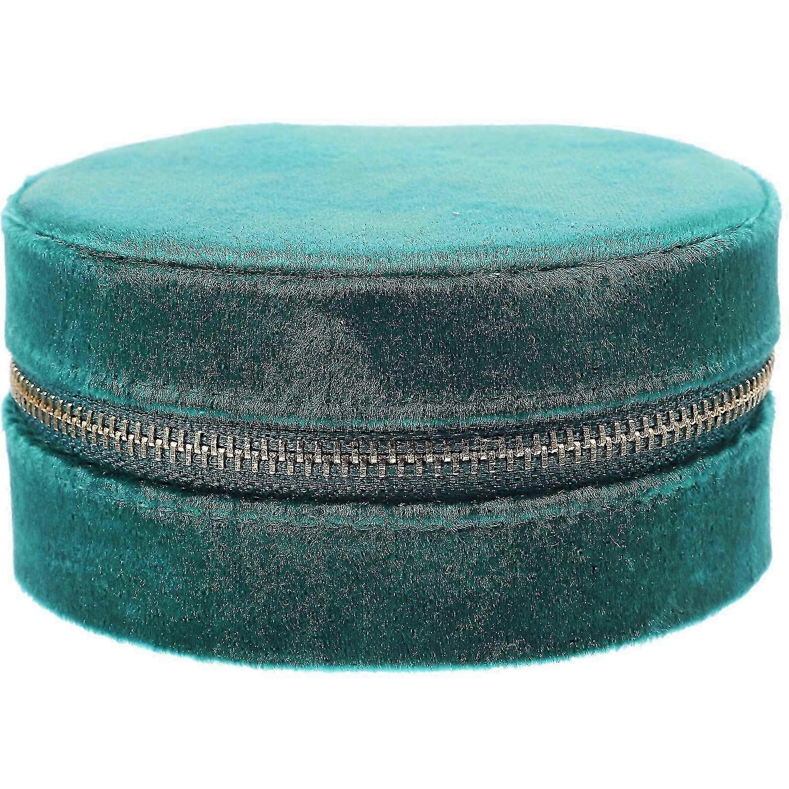 جولة المجوهرات مربع المحمولة قرط قلادة حالة السفر 10.2x10cm أزرق