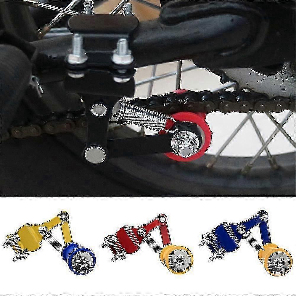 Roller tensioner tool for motorcycle chain adjustment