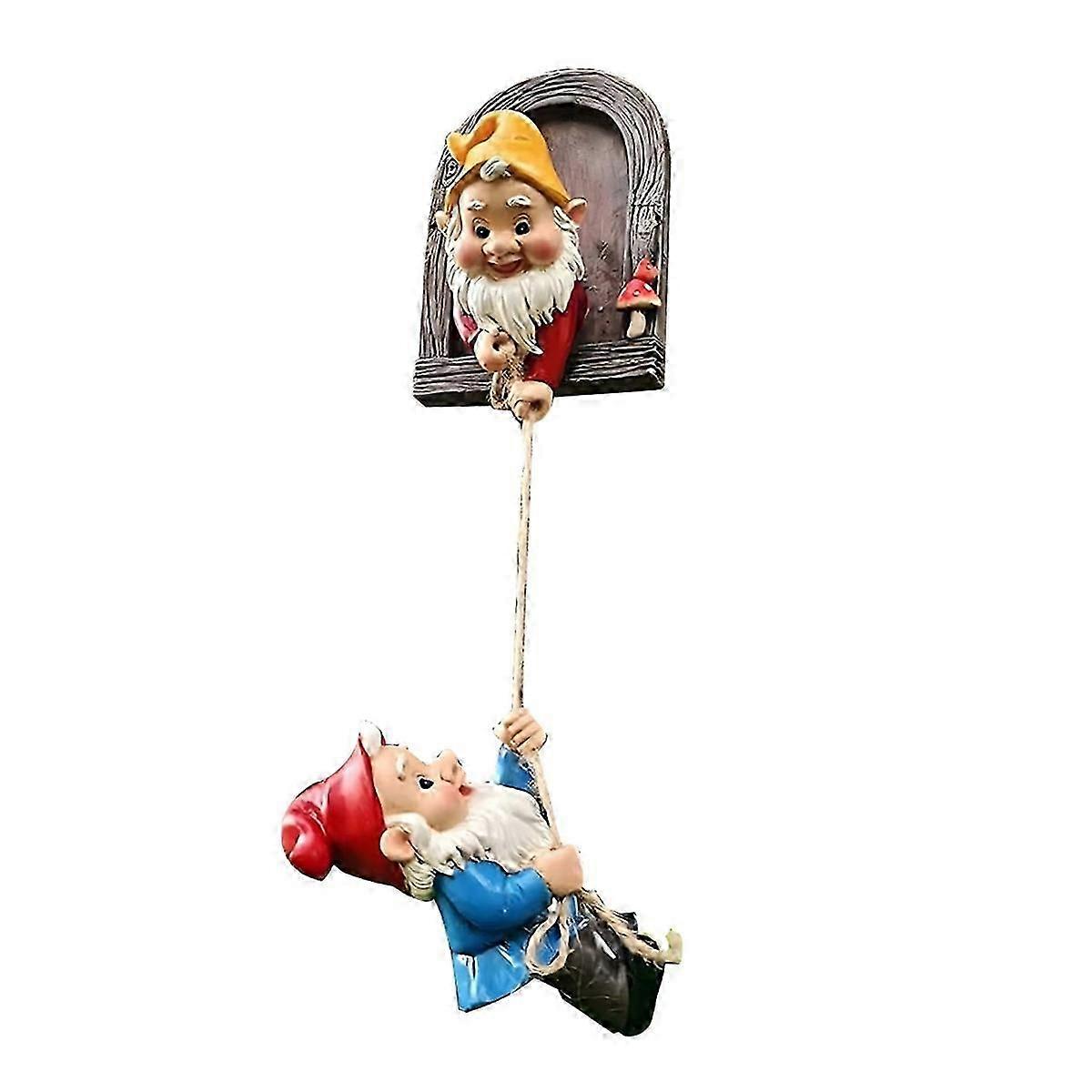 Climbing Gnomes Tree Face Decor Outdoor for