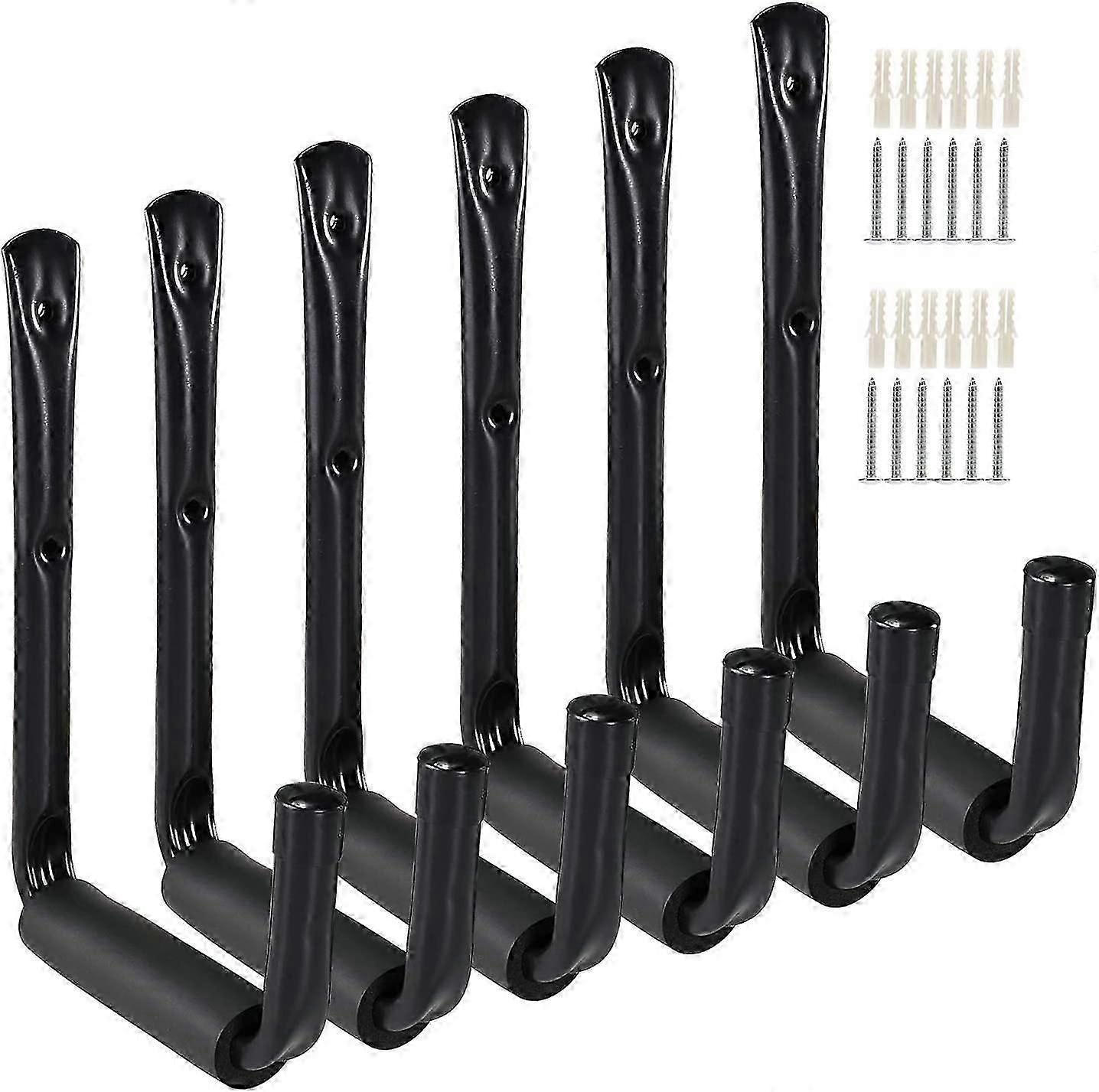 خطافات المرآب ، خطاف الدراجة المثبت على الحائط مع ذراع جامبو ، 6 قطع