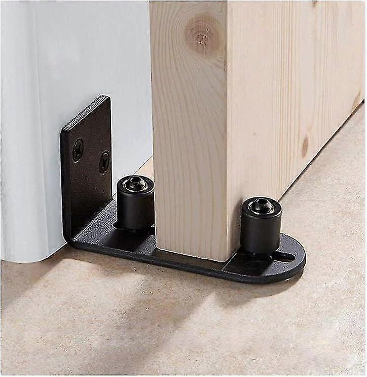 Floor Guide Sliding Barn Doors Wall Mount Adjustable Ball Bearing Guide Black