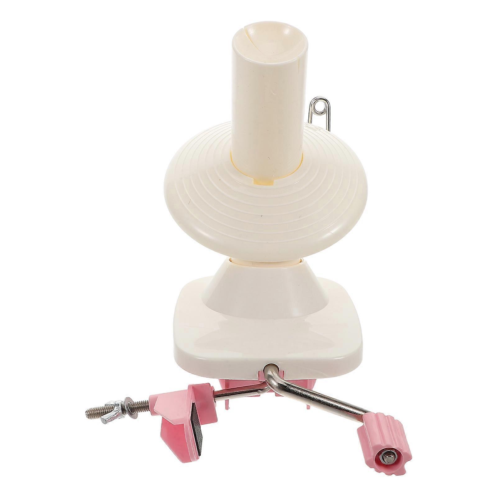 Yarn Winder Hand Operated Portable Yarn Ball Maker for Diy Crafting Plastic Pink 1Pcs