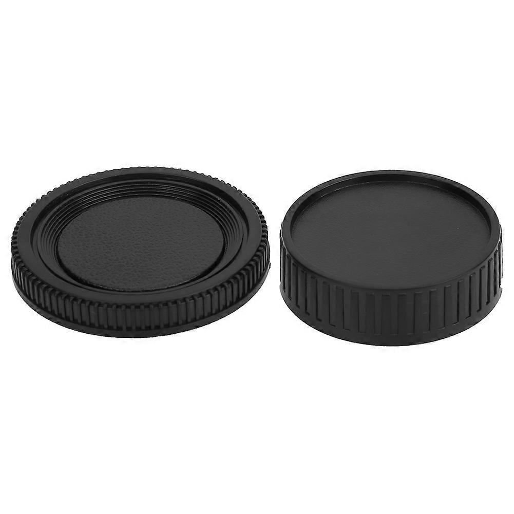 Black Plastic Portable Lens Rear & Front Cap Kit for MD Mount Camera