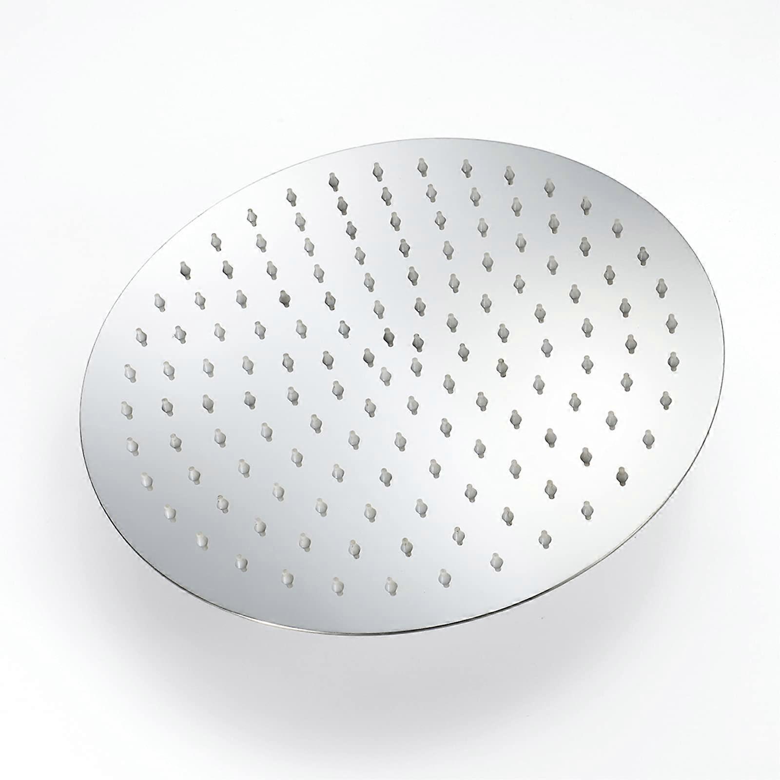 12 Inch Round Ultra Thin Rain Shower Head Pressure Fixed Showerhead for Awesome Shower Experience Easy to Clean and Install