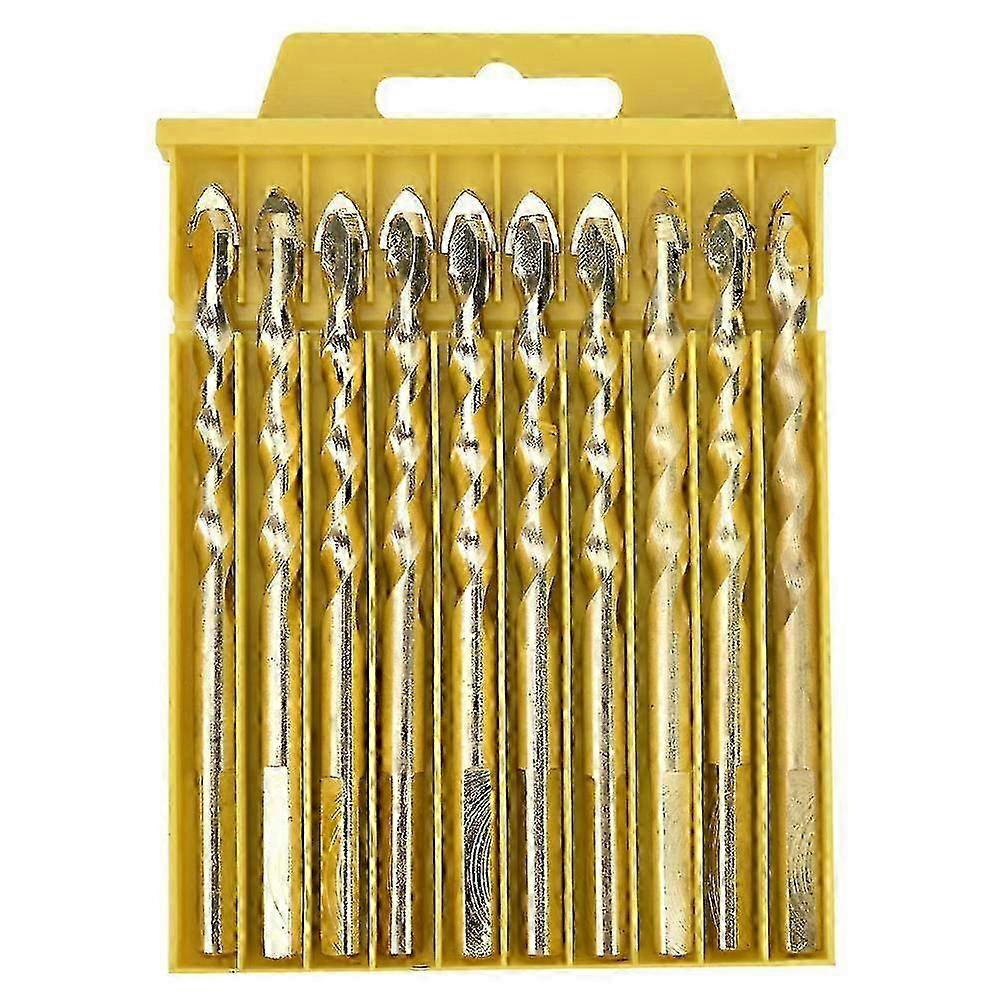 6mm Carbide Slotted Drill Bits for Ceramic Tiles & Glass - 10pcs Set for Professional Tiling Work