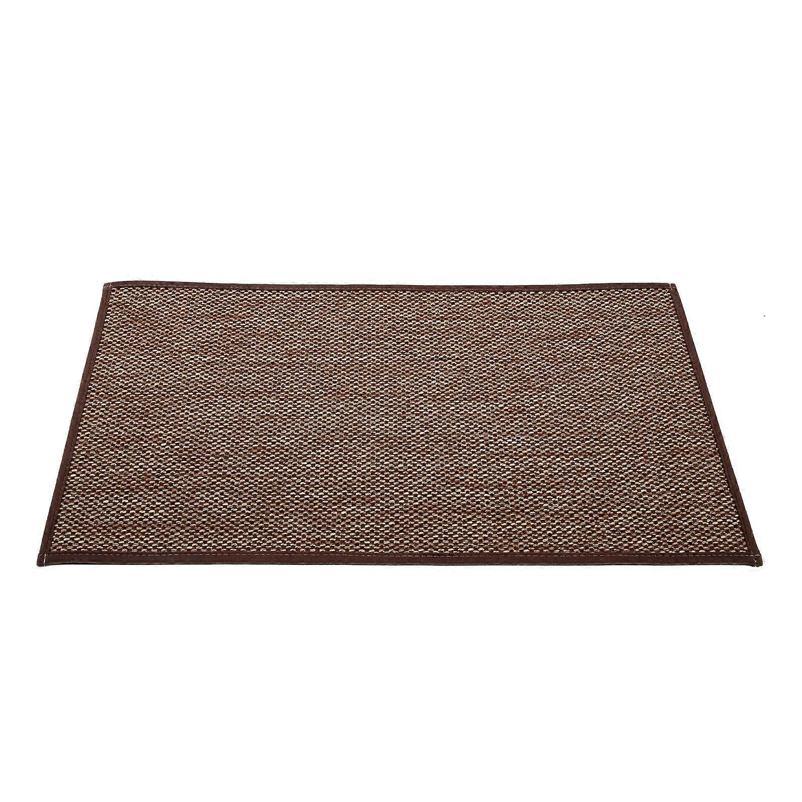 Front Door Mats Indoor Outdoor Rectangular Brown Polyester Rubber Decorative 1Pack