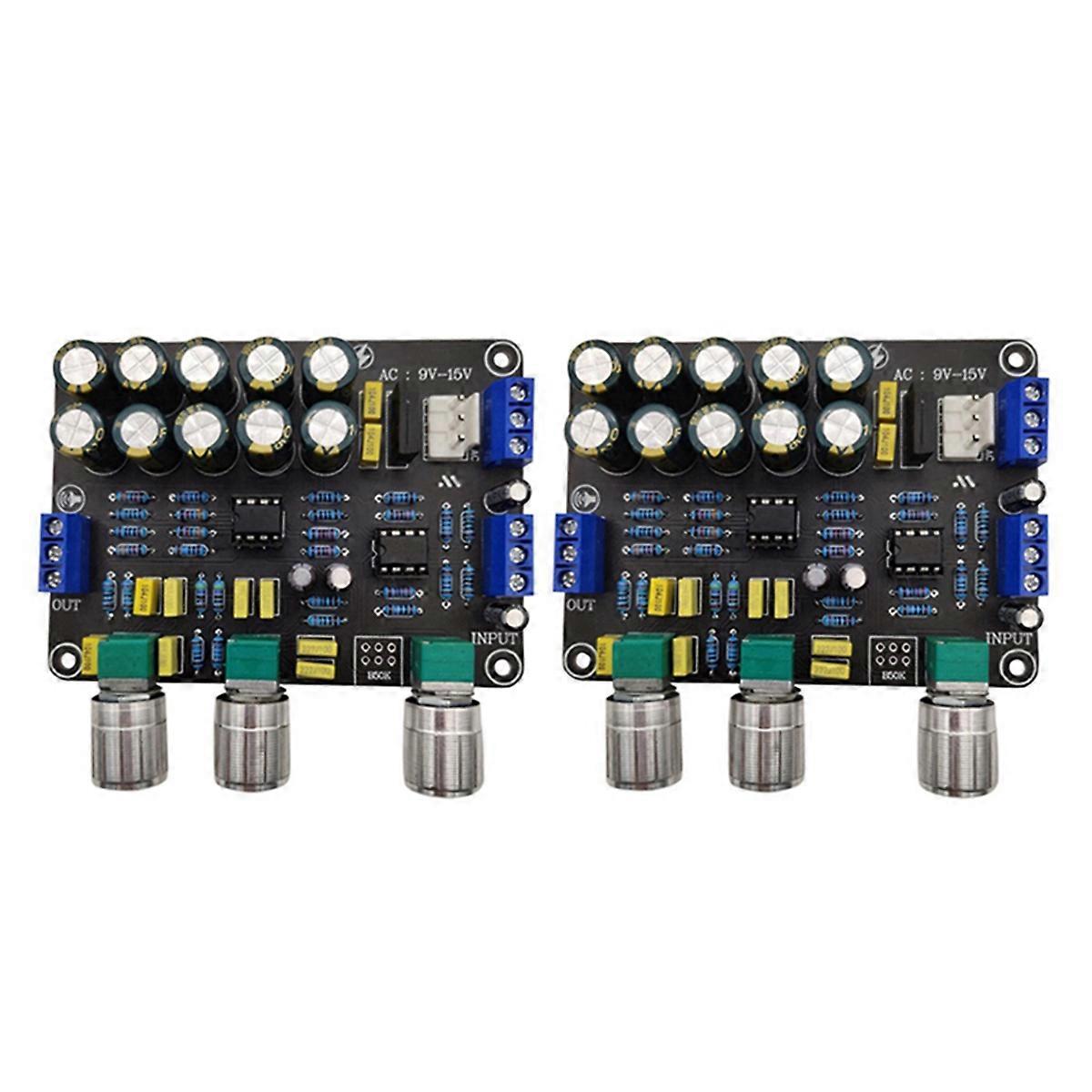 2X Dual NE5532 Tone Preamp Board Audio Treble Bass Adjustment Equalizer Preamplifier Tone Control Pr