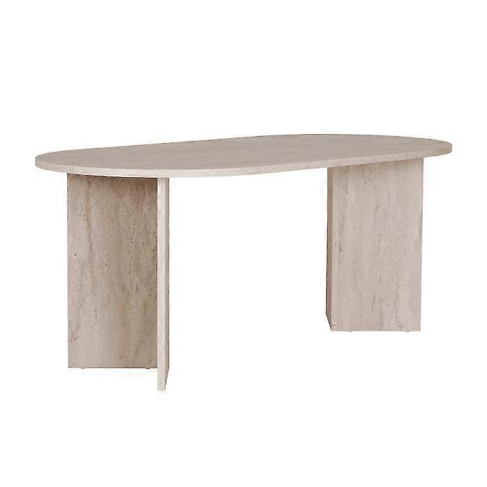 Dining Table - SABLE Range - Oval - Travertine Effect - 180 x 90 x 75 cm