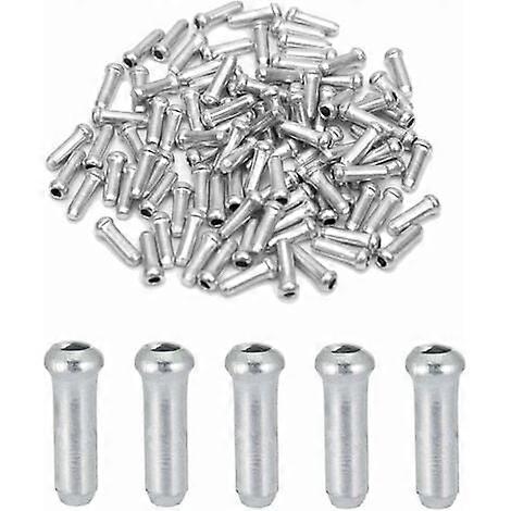 100pcs MTB Bike Cable End Caps Aluminum Cable Ferrules Silver