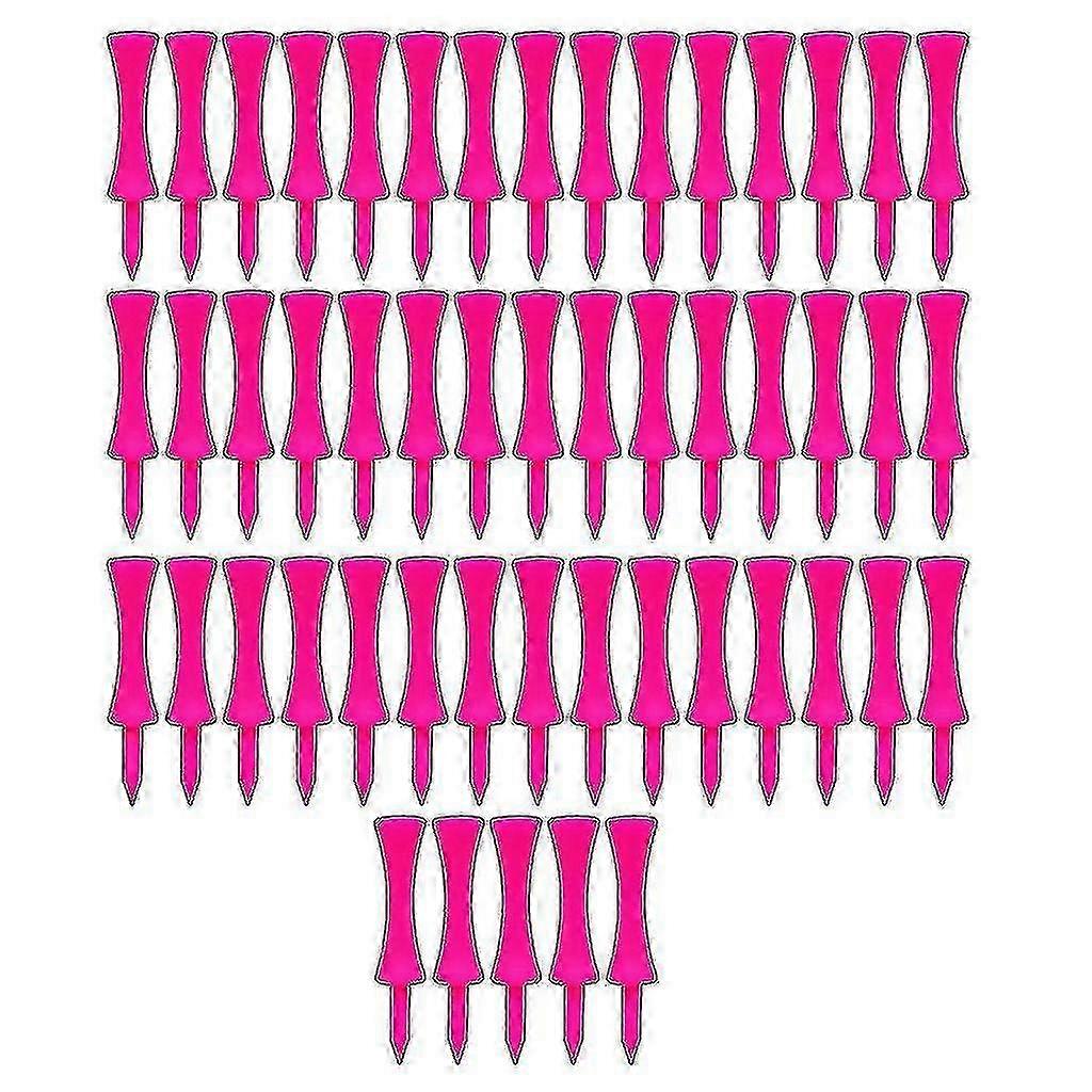 50pcs Golf-tees Step Down Plastic Unbreakable Reusable Bulk Professional Height-Pink-45mm