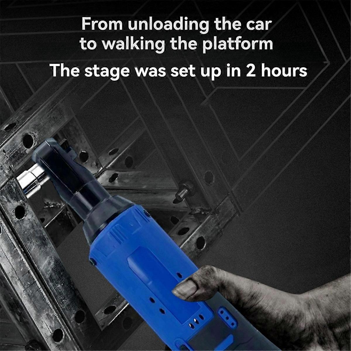 Multifunctional Electric Ratchet Wrench Ratchet Wrench Impact Screwdriver Power Tool Right Angle Wrench EU Plug