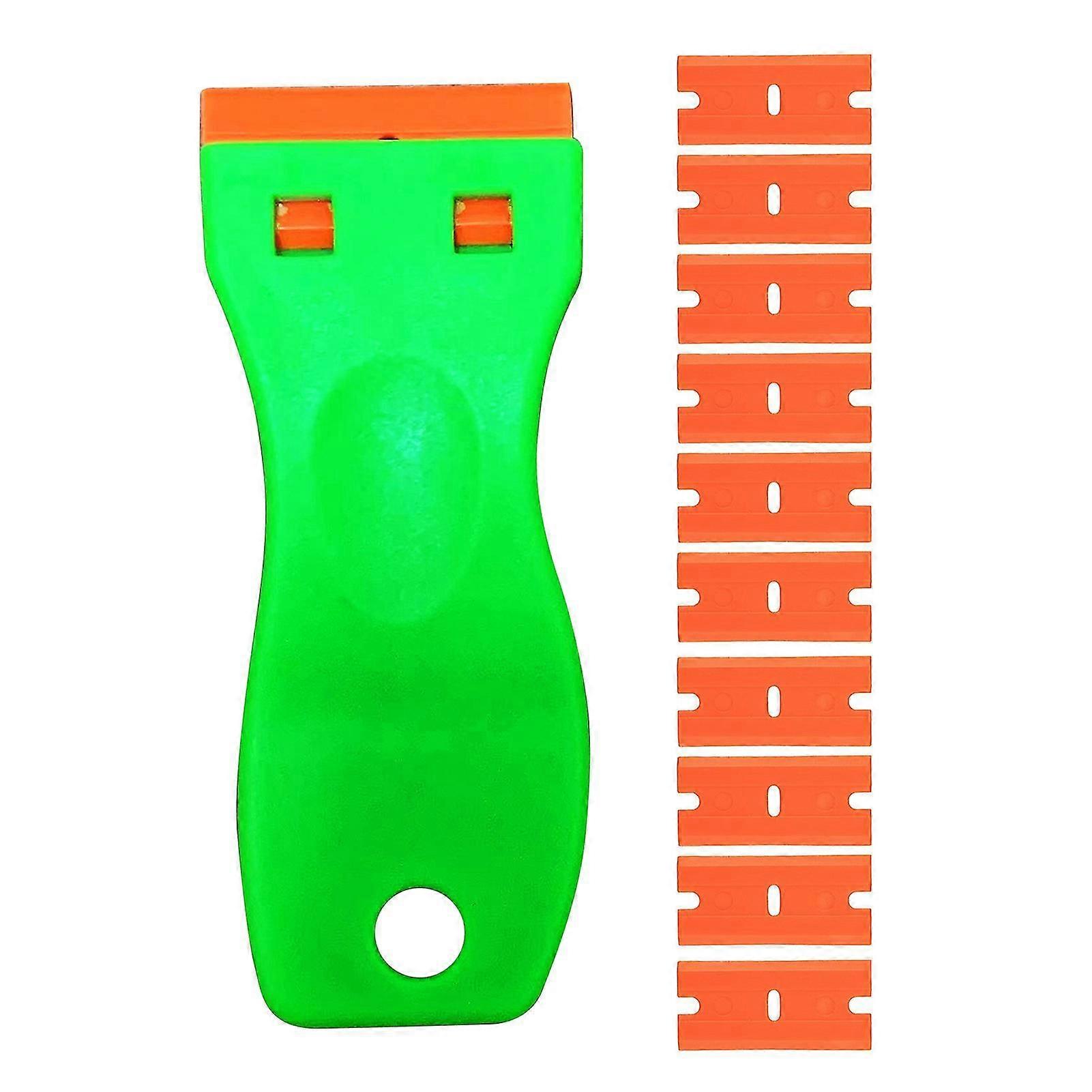 stain removing spatula with 10 scraper heads for metal glass